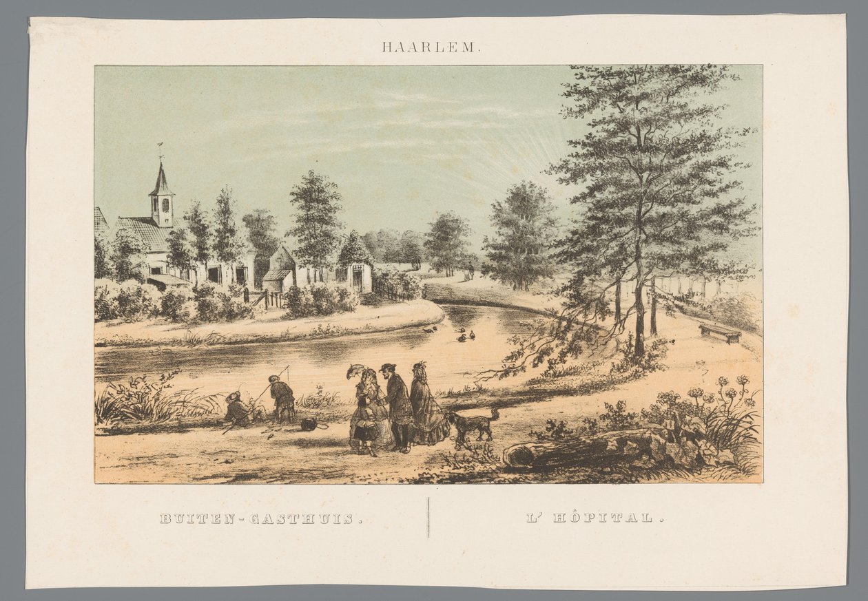 Widok dawnego Buitengasthuis w pobliżu Haarlem Haarlem: Buiten-Gasthuis / L