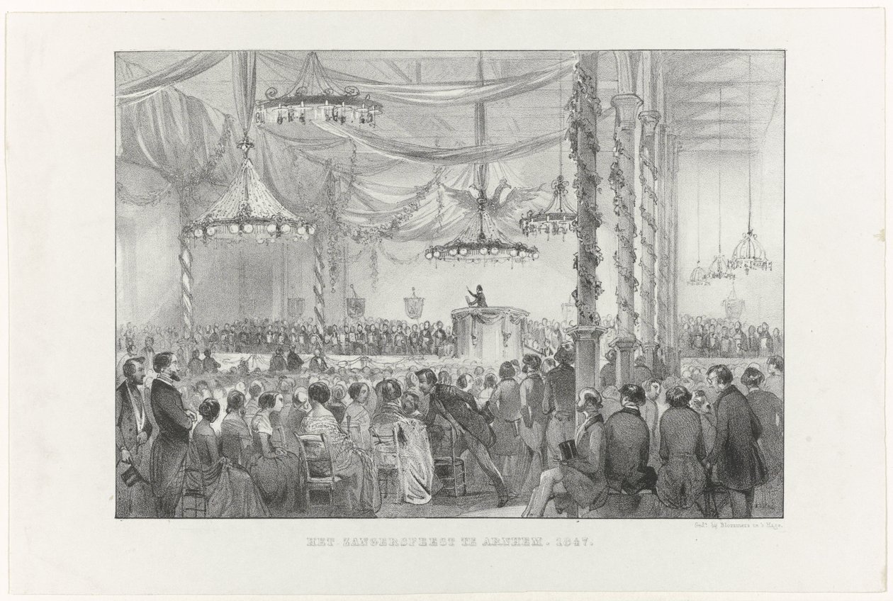Zangersfeest w Arnhem, 1847 (tytuł na obiekcie) autorstwa Anonymous