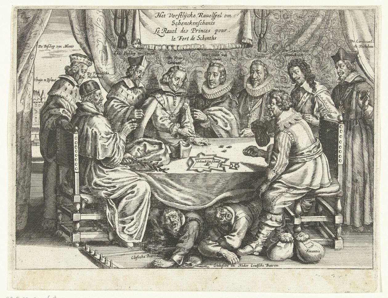 Gra o Schenckenschans, 1635-1636 Vorstelijcke Ravelspel om Schenckenschants / Le Ravel des Princes pour le Fort de Schentks (tytuł na obiekcie) autorstwa Anonymous