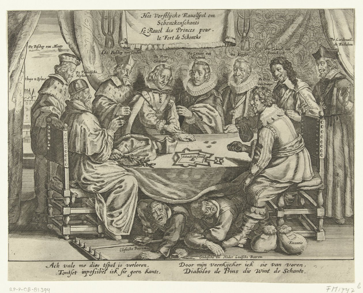 Gra o Schenckenschans, 1635-1636 Vorstelijcke Ravelspel om Schenckenschants / Le Ravel des Princes pour le Fort de Schentks (tytuł na obiekcie) autorstwa Anonymous