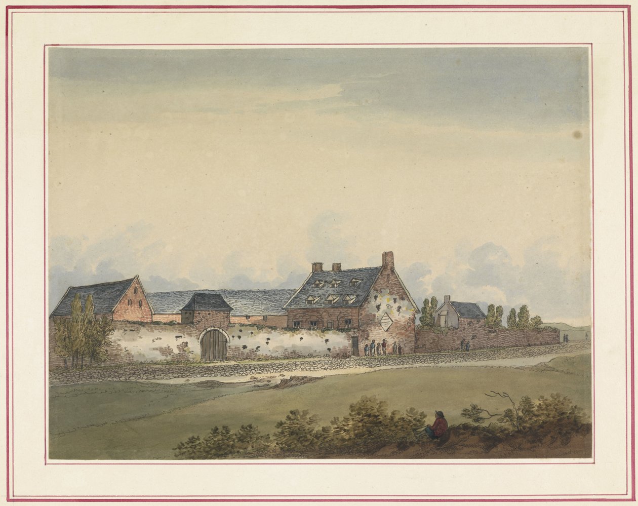 Farma La Haye-Sainte w Mont-Saint-Jean Siedem talerzy Waterloo i okolic (tytuł serii) autorstwa Anonymous