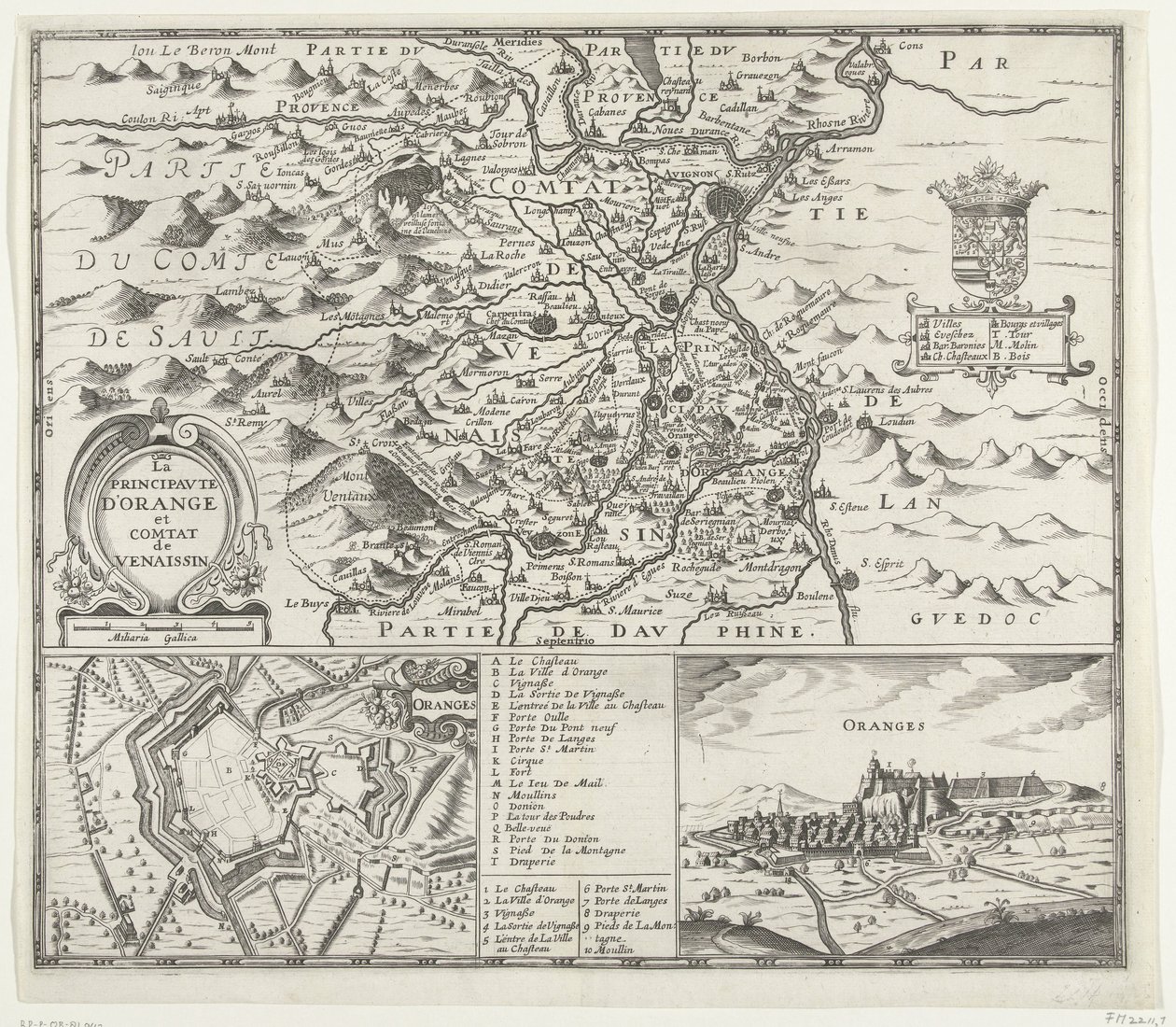 Mapa Księstwa Orange, 1639 La Principaute d