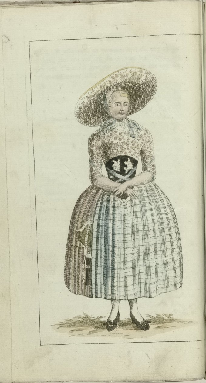Gabinet Mody i Smaku 1791, pl. II: Dziewczyna farmera z Zuidbeveland autorstwa Anonymous