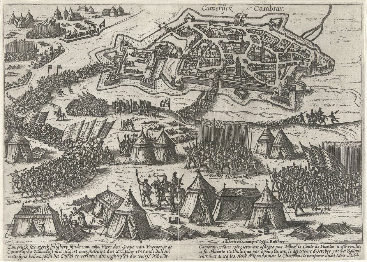 Cambrai oblężone i zdobyte przez Fuentesa, 1595 autorstwa Anonymous