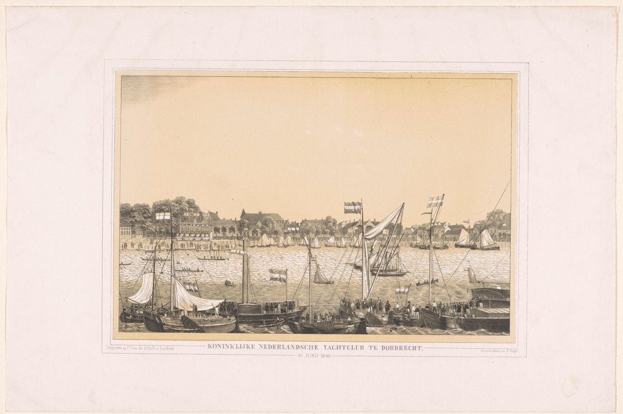 Koninklijke Nederlandsche Yachtclub w Dordrecht, 10 czerwca 1848 (tytuł na obiekcie) autorstwa Anonymous
