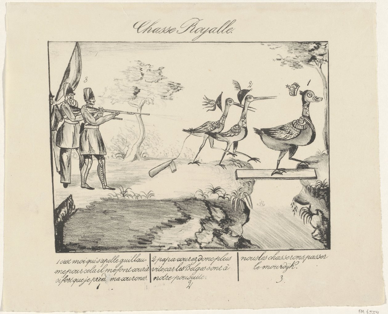 Jacht królewski, 1830 Chasse Royalle (tytuł na obiekcie) autorstwa Anonymous