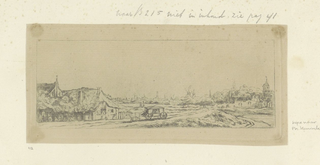 Landschap met een koets Kolekcja osiemdziesięciu pięciu oryginalnych grafik (tytuł serii) autorstwa Anonymous