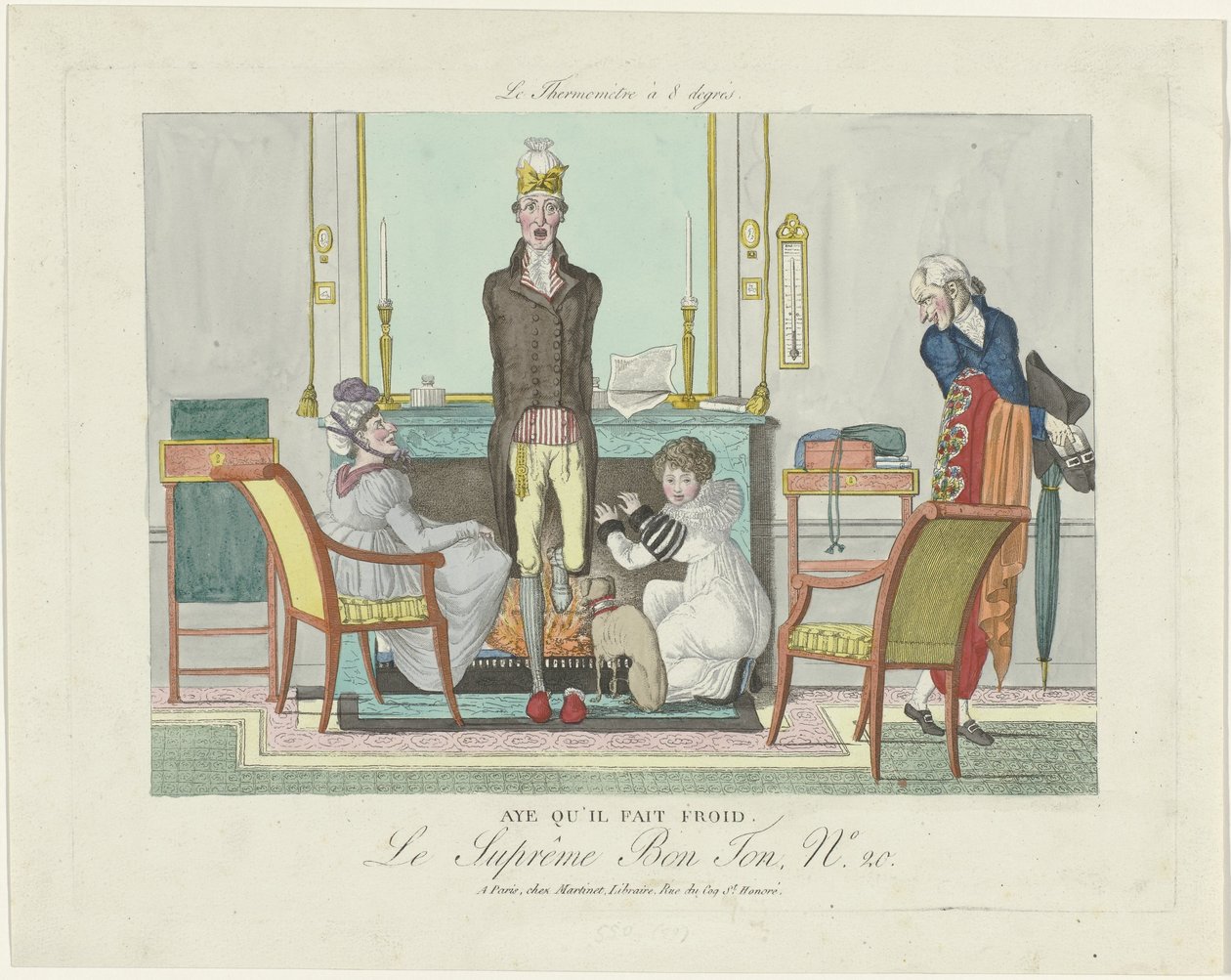 Le Supreme Bon Ton, termometr 8 stopni, 1800-1815, nr 20: Tak, jest zimno. autorstwa Anonymous
