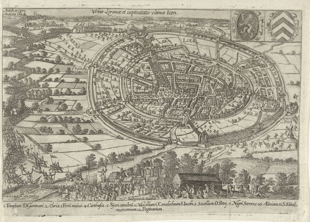 Lier zdobyty i opuszczony przez armię Stanów Zjednoczonych, 1595 Urbis Liranae et captivitatis ultimae Ikona (tytuł na obiekcie) autorstwa Anonymous