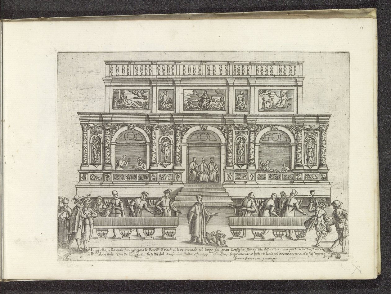 Loggetta del Sansovino op het San Marcoplein te Venetië Scenes uit het Venetiaanse leven (tytuł serii) Habiti d