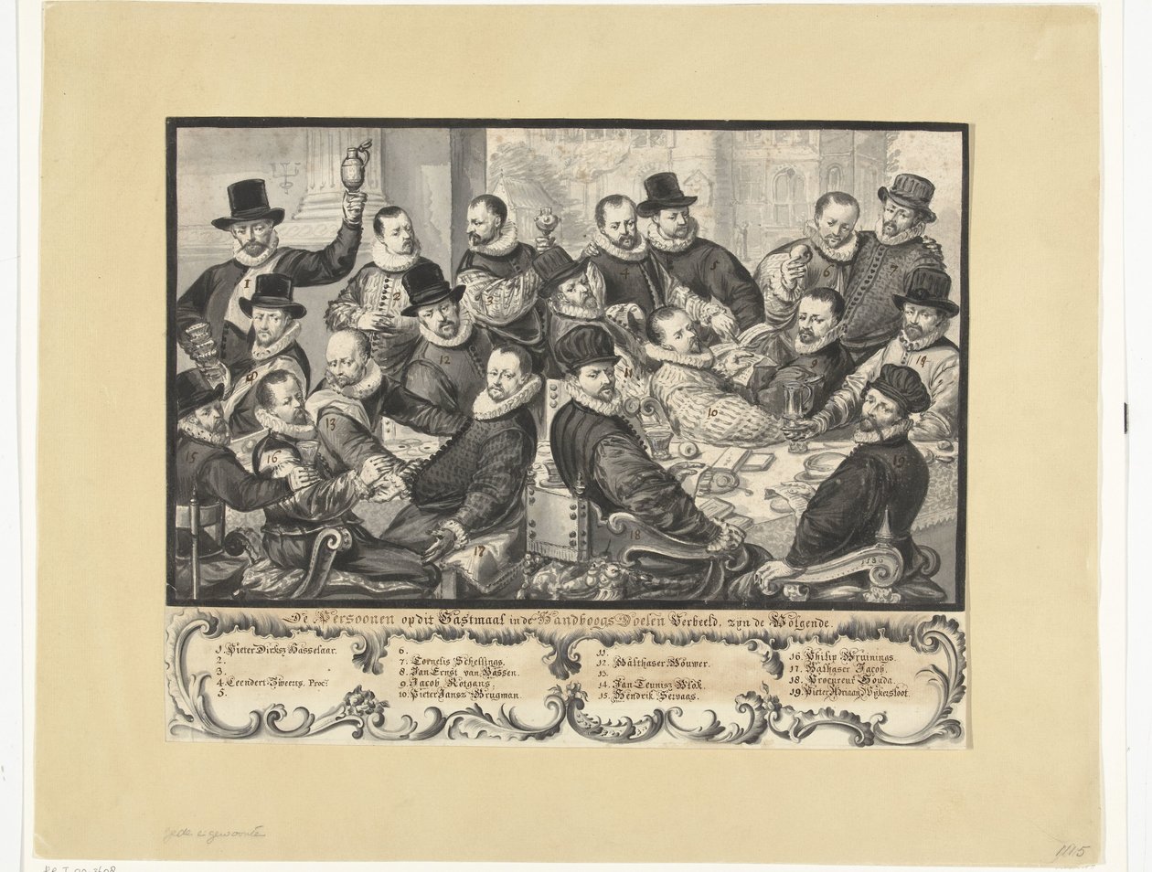 Posiłek oficerów Handboogdoelen w Amsterdamie, 1586 autorstwa Anonymous