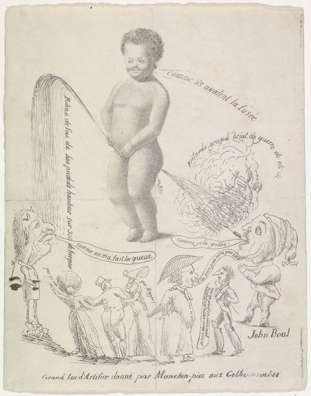 Manneken Pis dostarcza fajerwerki, 1820 Grand feu d