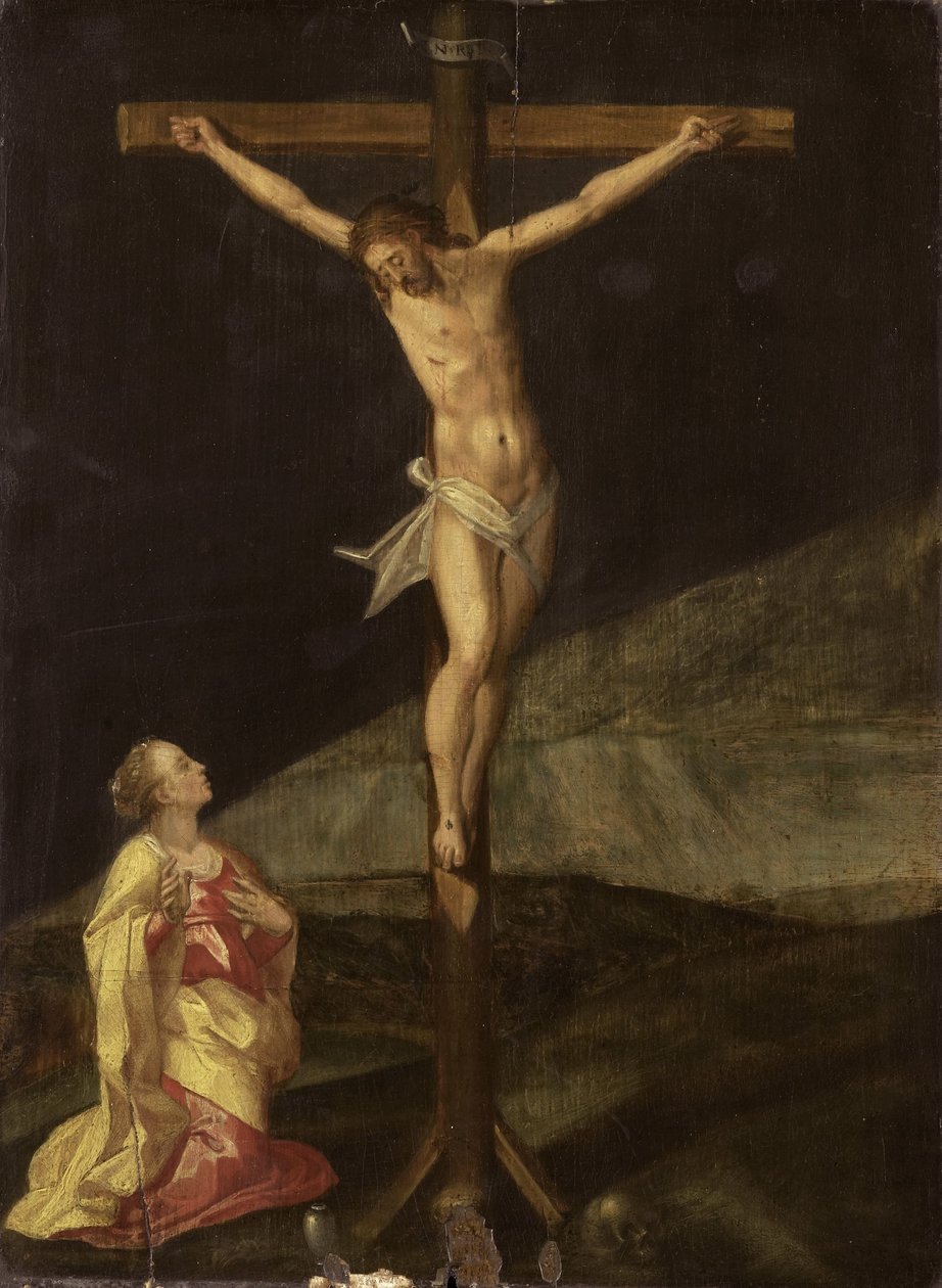 Maria Magdalena u stóp krzyża autorstwa Anonymous