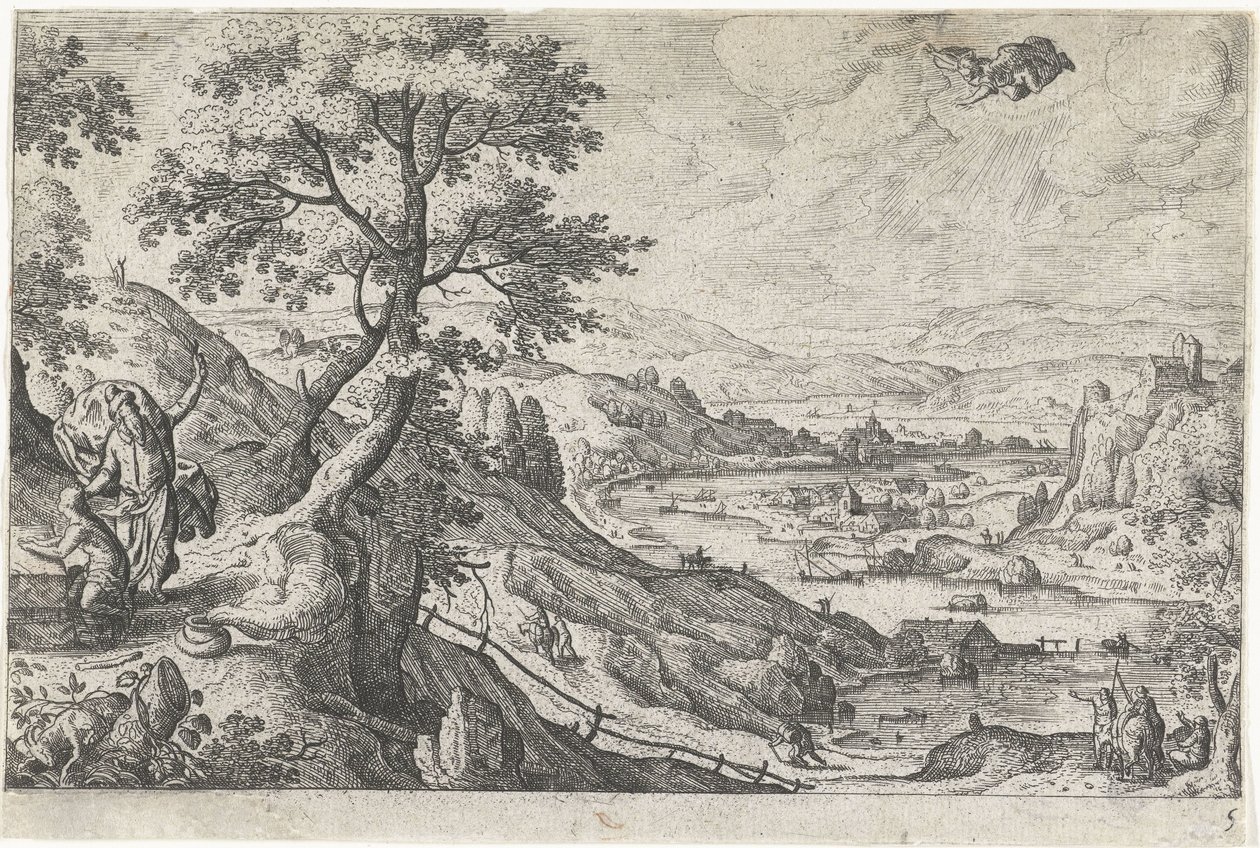 Ofiara Izaaka Pejzaże ze scenami mitologicznymi i biblijnymi (tytuł serii) autorstwa Anonymous