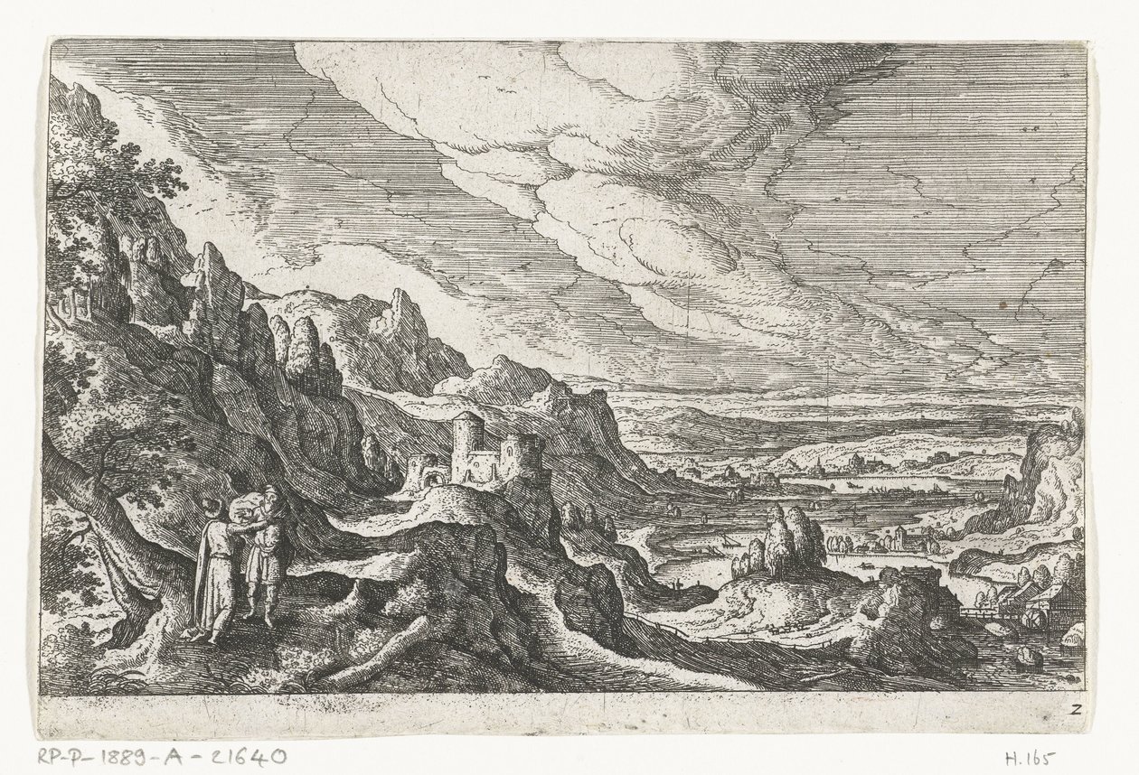 Spotkanie w drodze Pejzaże ze scenami mitologicznymi i biblijnymi (tytuł serii) autorstwa Anonymous
