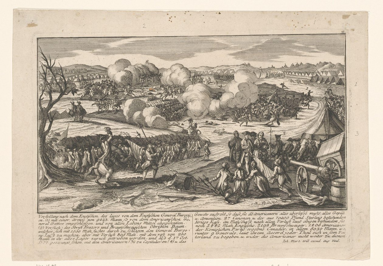 Poddanie generała Burgoyne generałowi Gatesowi 17 października 1777 r autorstwa Anonymous