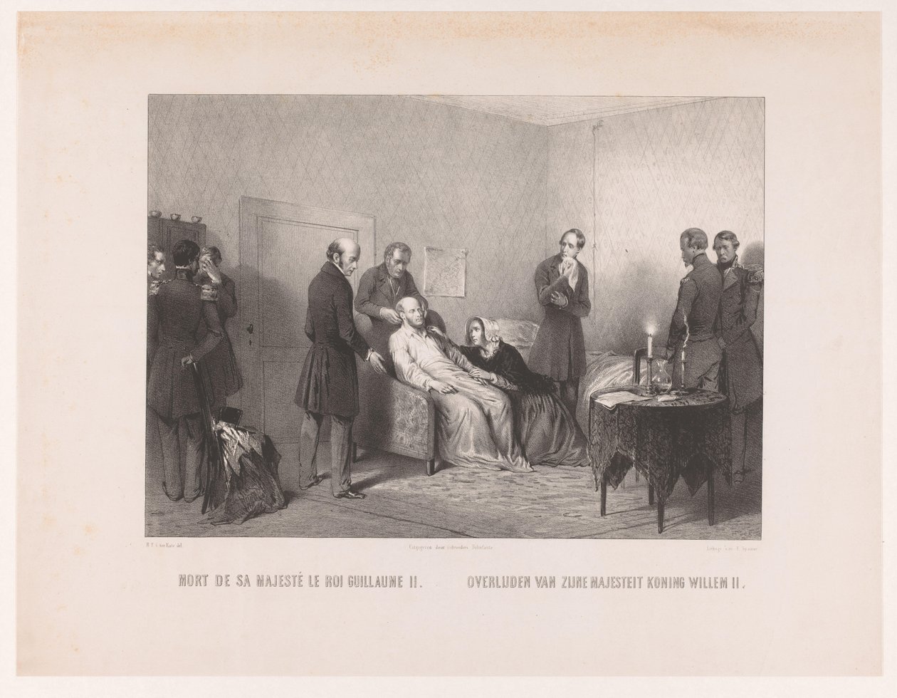 Śmierć króla Wilhelma II Mort de sa majesté le roi Guillaume II / Śmierć Jego Wysokości Króla Wilhelma II (tytuł na obiekcie) autorstwa Anonymous