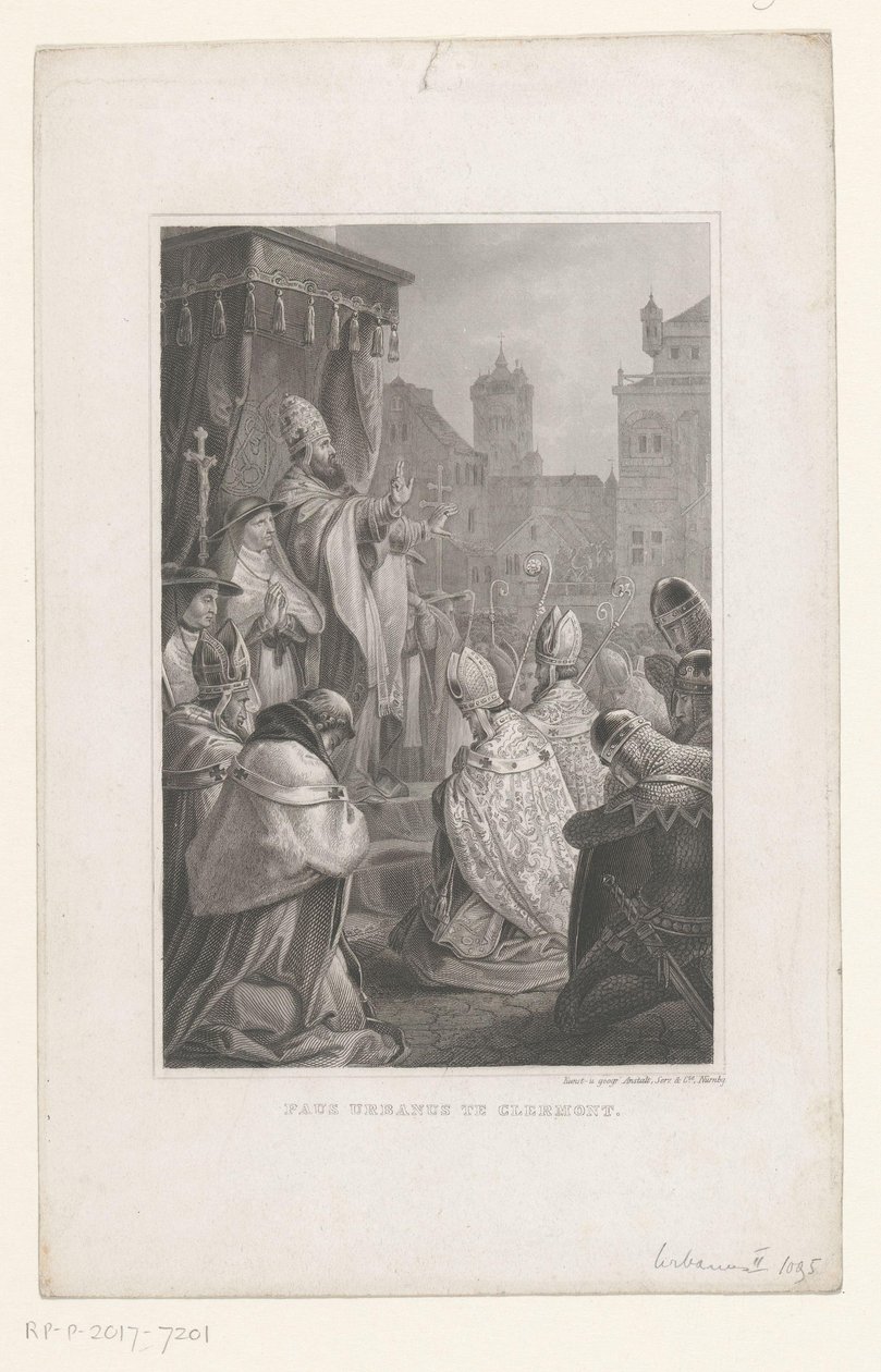 Paus Urbanus II te Clermont-Ferrand, 1095 Paus Urbanus te Clermont (tytuł na obiekcie) autorstwa Anonymous