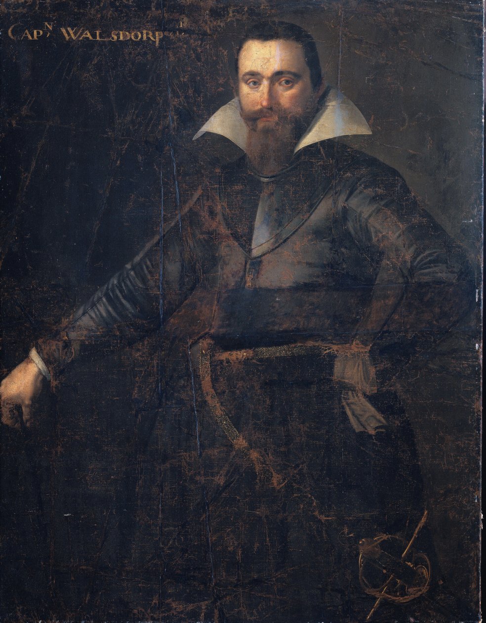 Portret Bartholomeusa Andrio Walsdorffera, kapitana szwajcarskiej kompanii do podziału Friesland, zmarłego w Bergen-op-Zoom autorstwa Anonymous