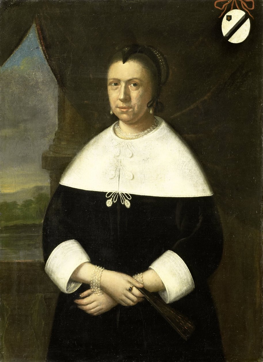 Portret Marii Quevellerius (1629-64), pierwszej żony Jana van Riebeecka lub jego drugiej żony Marii Scipio (ok. 1630-95) autorstwa Anonymous
