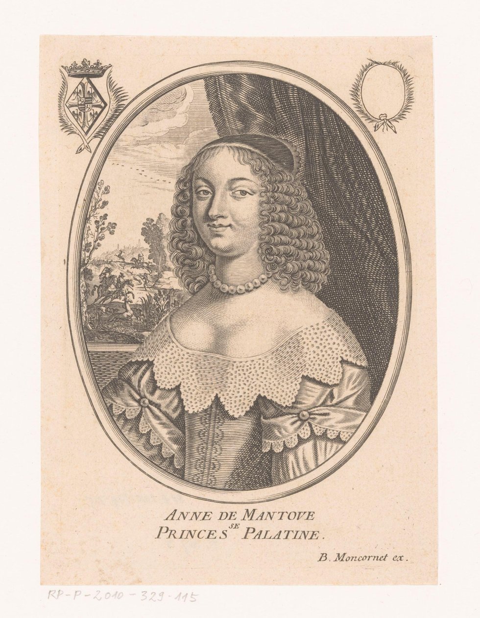 Portret van Anne Gonzaga Anne de Mantove, księżniczka Palatyn (tytuł na obiekcie) autorstwa Anonymous