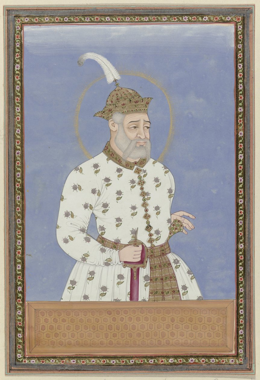Portret Bary Malik; był pierwszym wezyrem sułtana, który rządził miastem Bidar (?); później został władcą Golcondy i założył Golconda autorstwa Anonymous