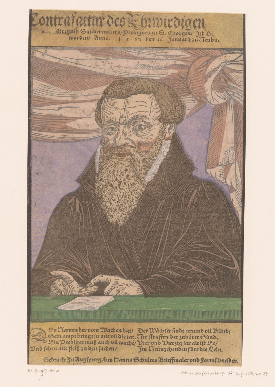 Portret Gregora Sunderreittera autorstwa Anonymous