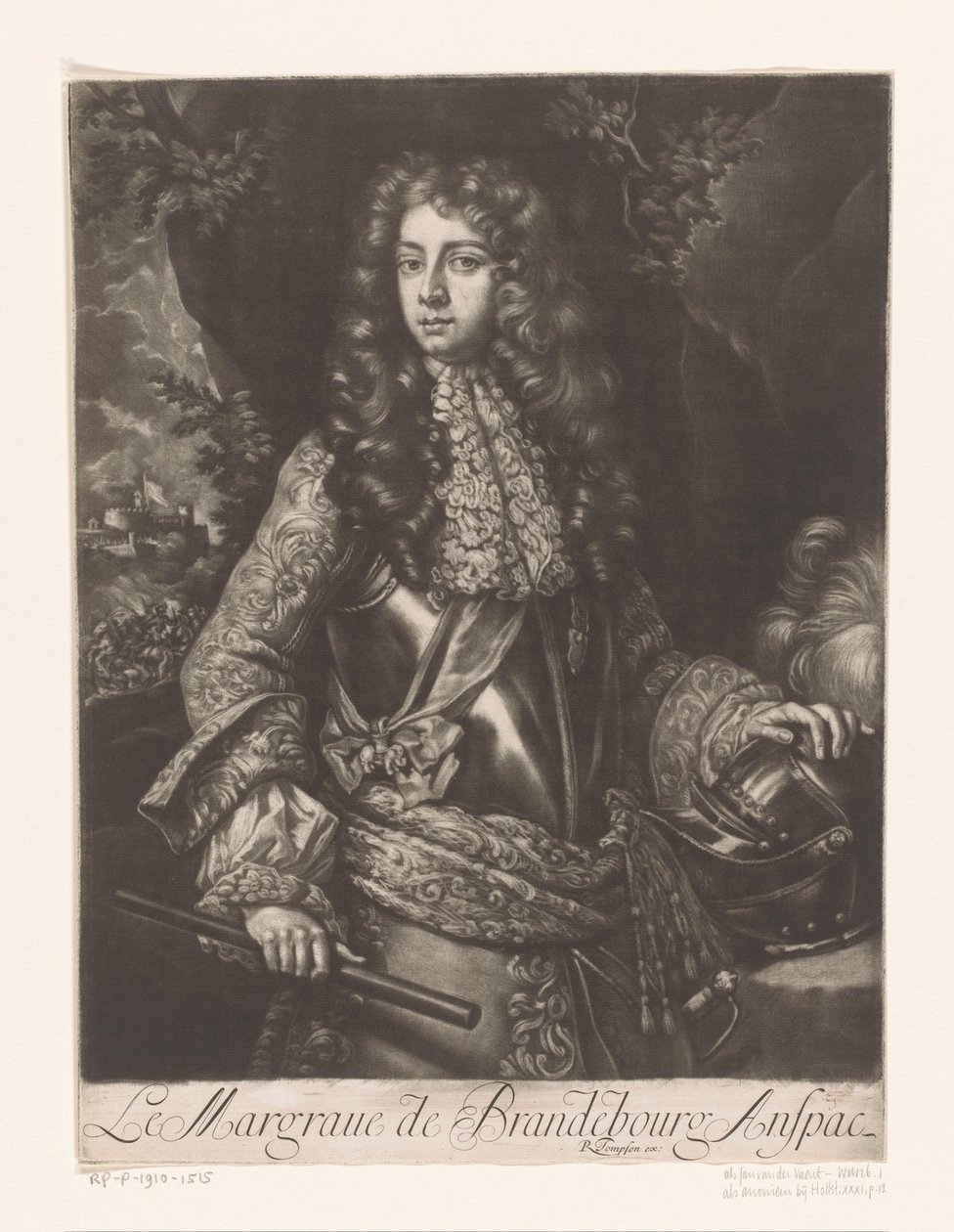 Portret Johana Fredericka z Brandenburgii-Ansbach Le Margraue de Brandebourg Anspac (tytuł na obiekcie) autorstwa Anonymous