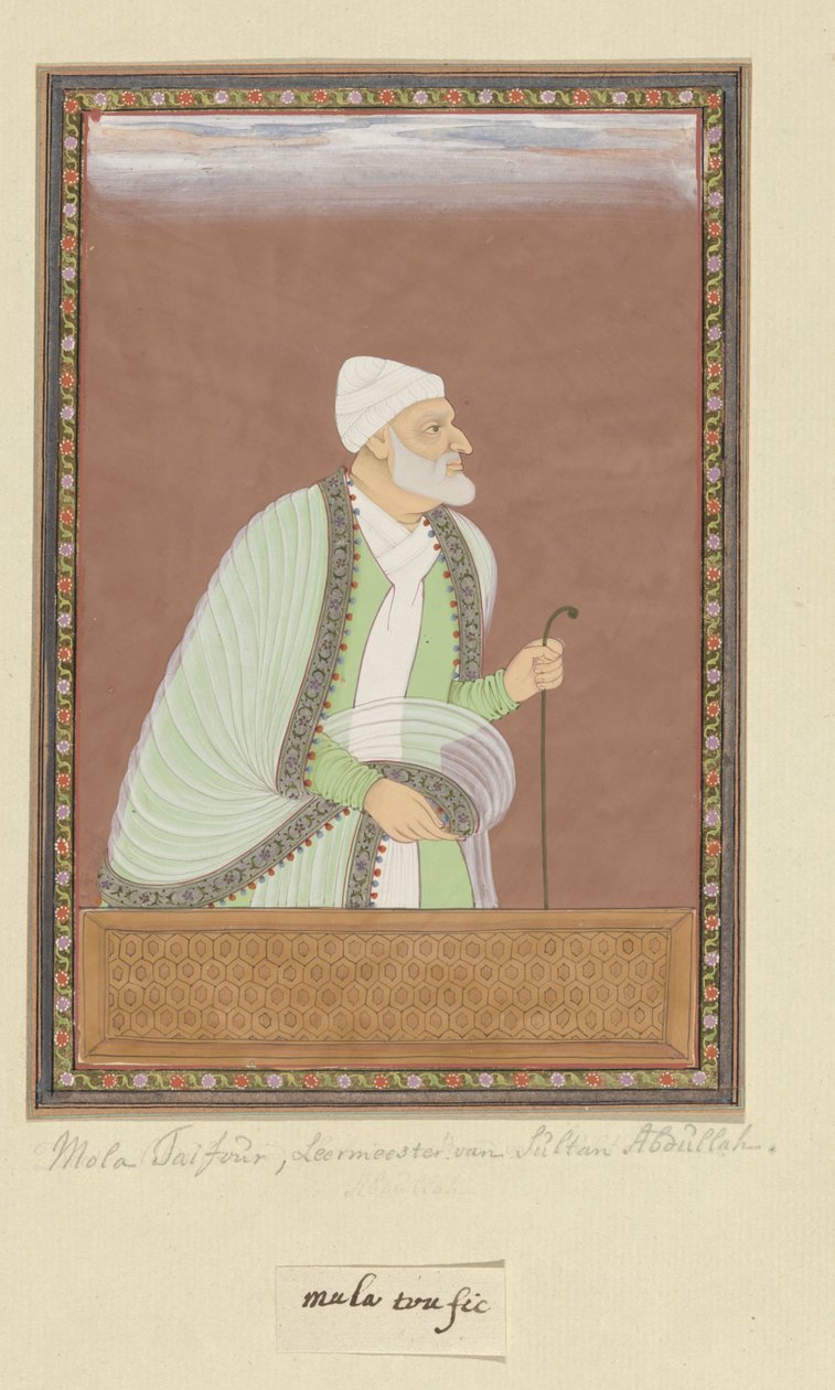 Portret Mulli Tayfura, który był nauczycielem (ustad) sułtana Abdullaha autorstwa Anonymous