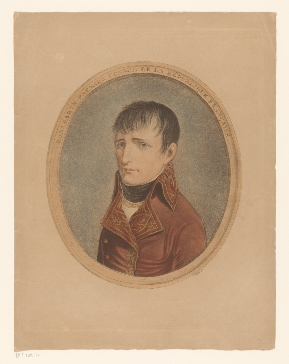 Portret Napoleona I Bonaparte, keizera Fransen Bonaparte Pierwszy Konsul Republiki Francuskiej (tytuł na przedmiocie) autorstwa Anonymous