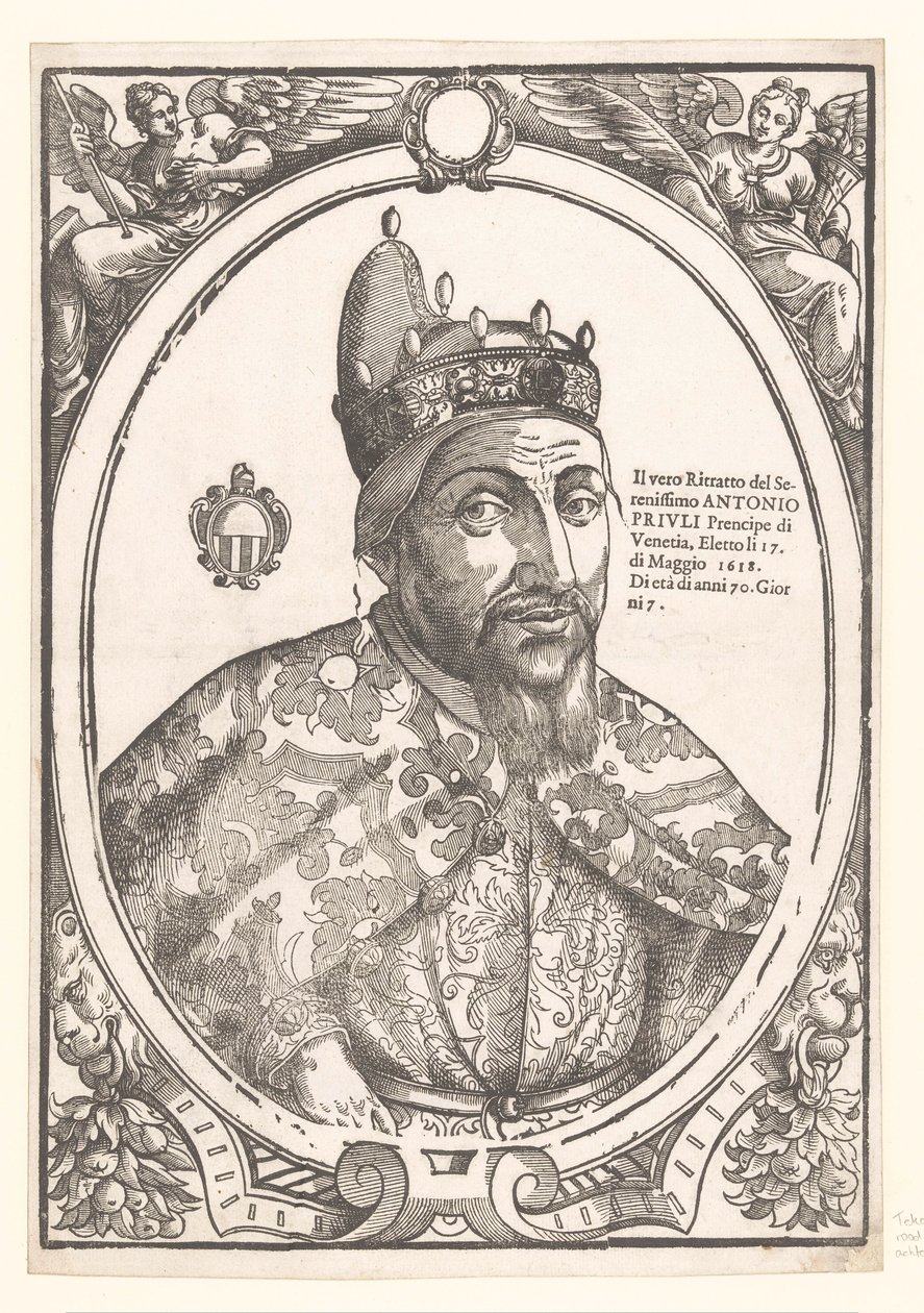 Portret van doża Antonio Priuli Prawdziwy Portret Najjaśniejszego Antonio Priuli (...) (tytuł na obiekcie) autorstwa Anonymous