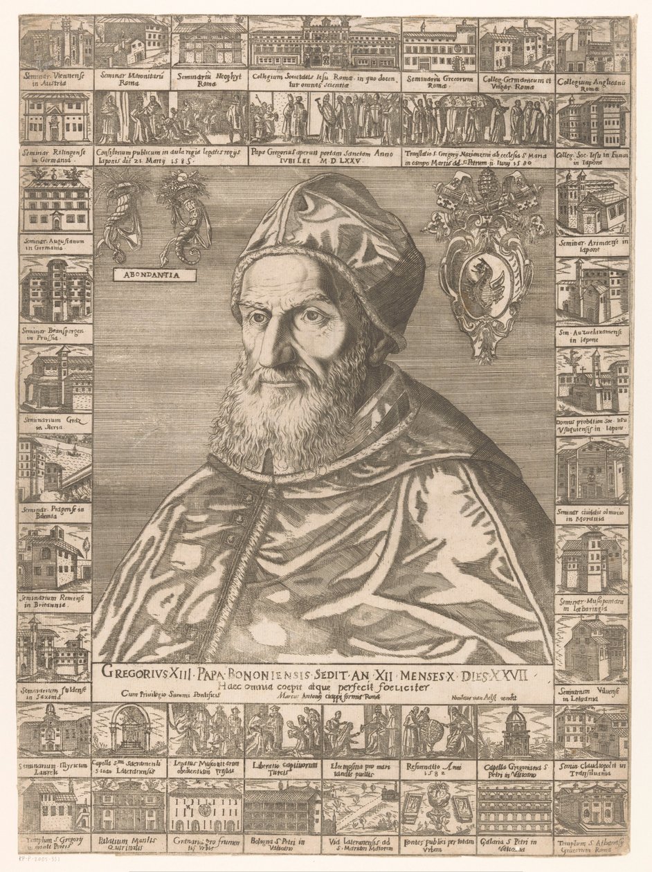 Portret van pausa Gregorius XIII autorstwa Anonymous