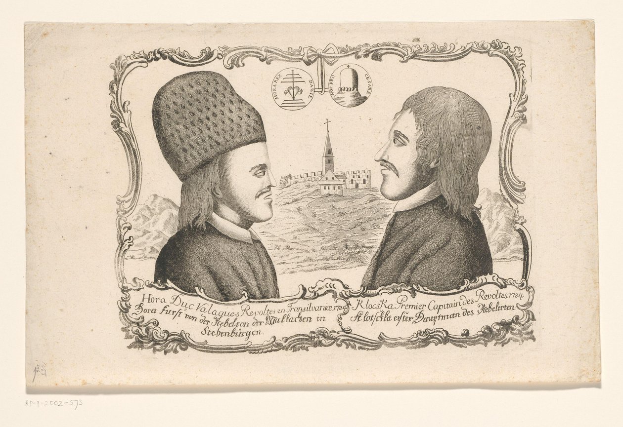 Portrety Vasile Ursu Nicola Horea i Ion Oargă Cloșca, przywódcy buntu w Transylwanii, 1784 autorstwa Anonymous