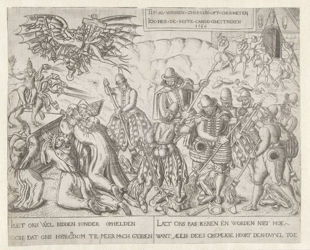 Protestancki „czysty zamiatanie” Kościoła katolickiego Ikonoklazm żebraków, 1566 autorstwa Anonymous