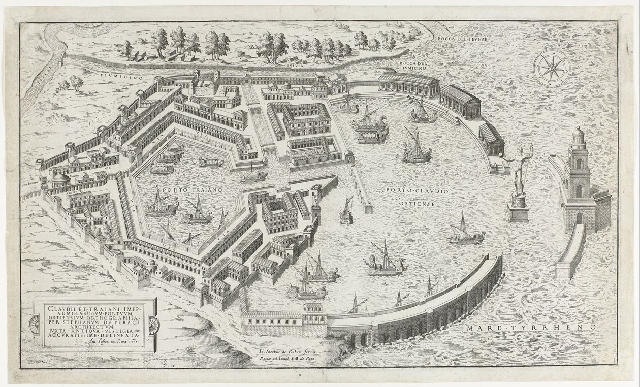 Rekonstrukcja van de antycznej przystani van Ostia Mirror of Roman Magnificence (tytuł serii) autorstwa Anonymous