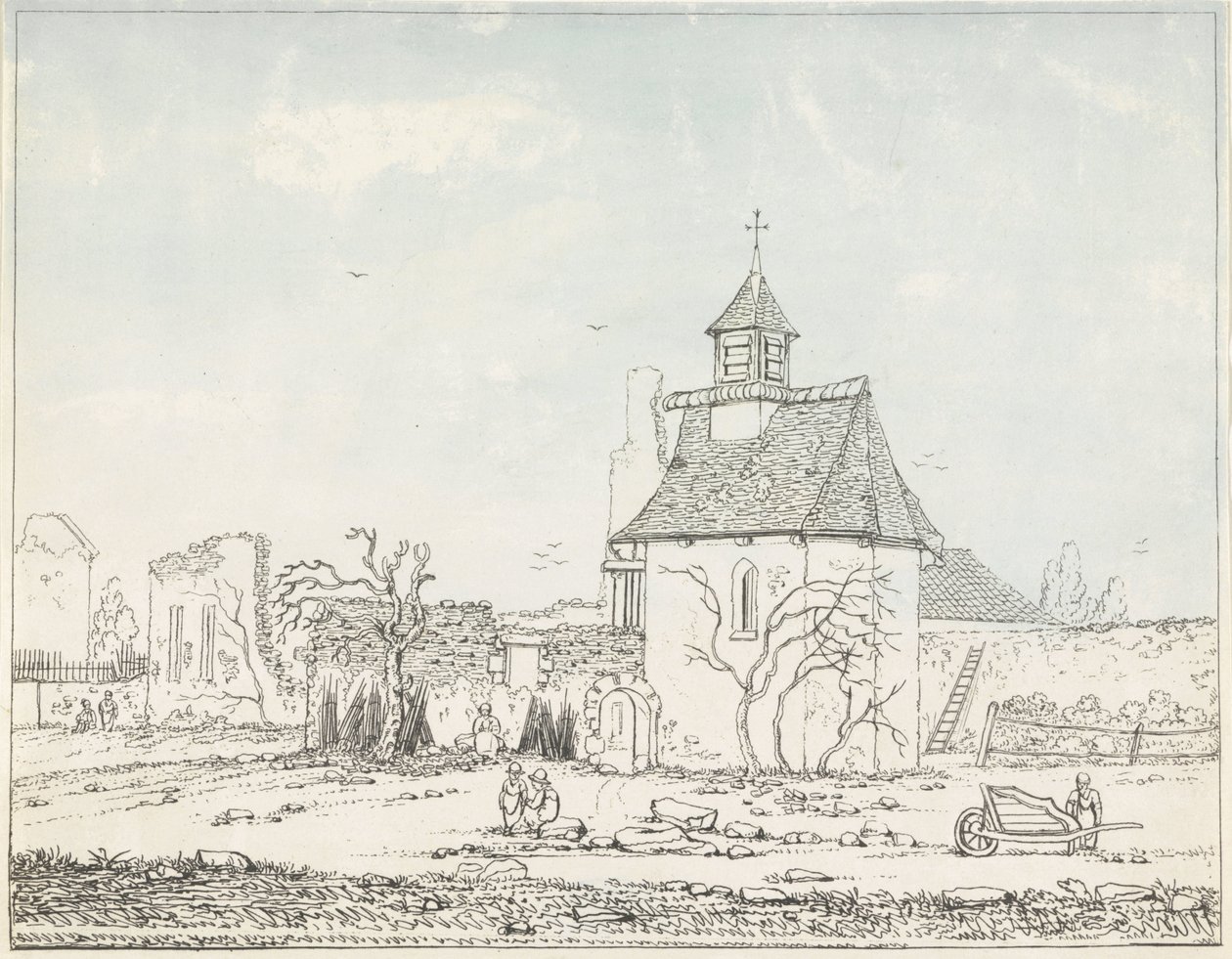 Ruiny Hougoumont Siedem talerzy Waterloo i okolic (tytuł serii) autorstwa Anonymous