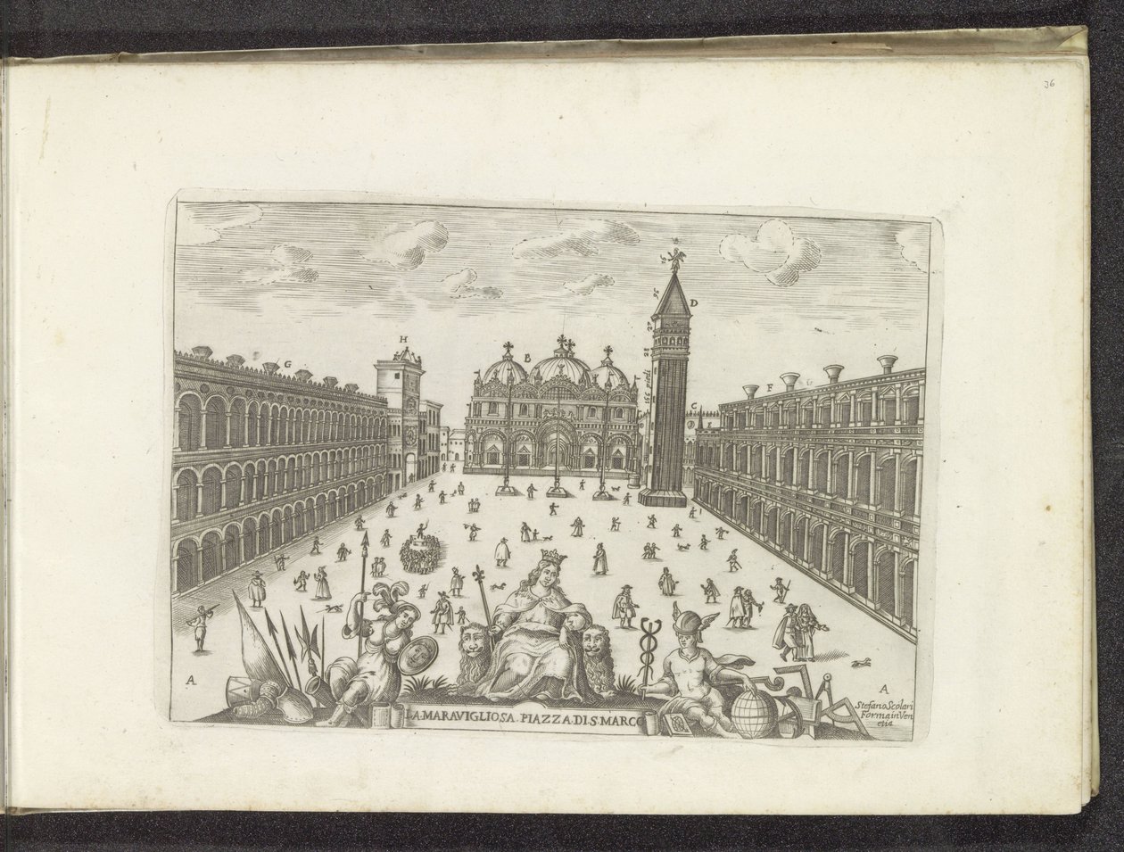 Plac św. Marka w Wenecji Cudowny Piazza di San Marco (tytuł na obiekcie) autorstwa Anonymous