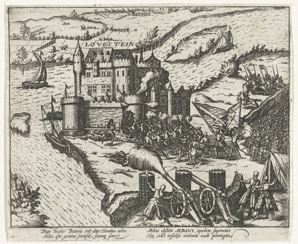 Zamek Loevestein zajęty przez Hermana de Ruitera, 1570 autorstwa Anonymous