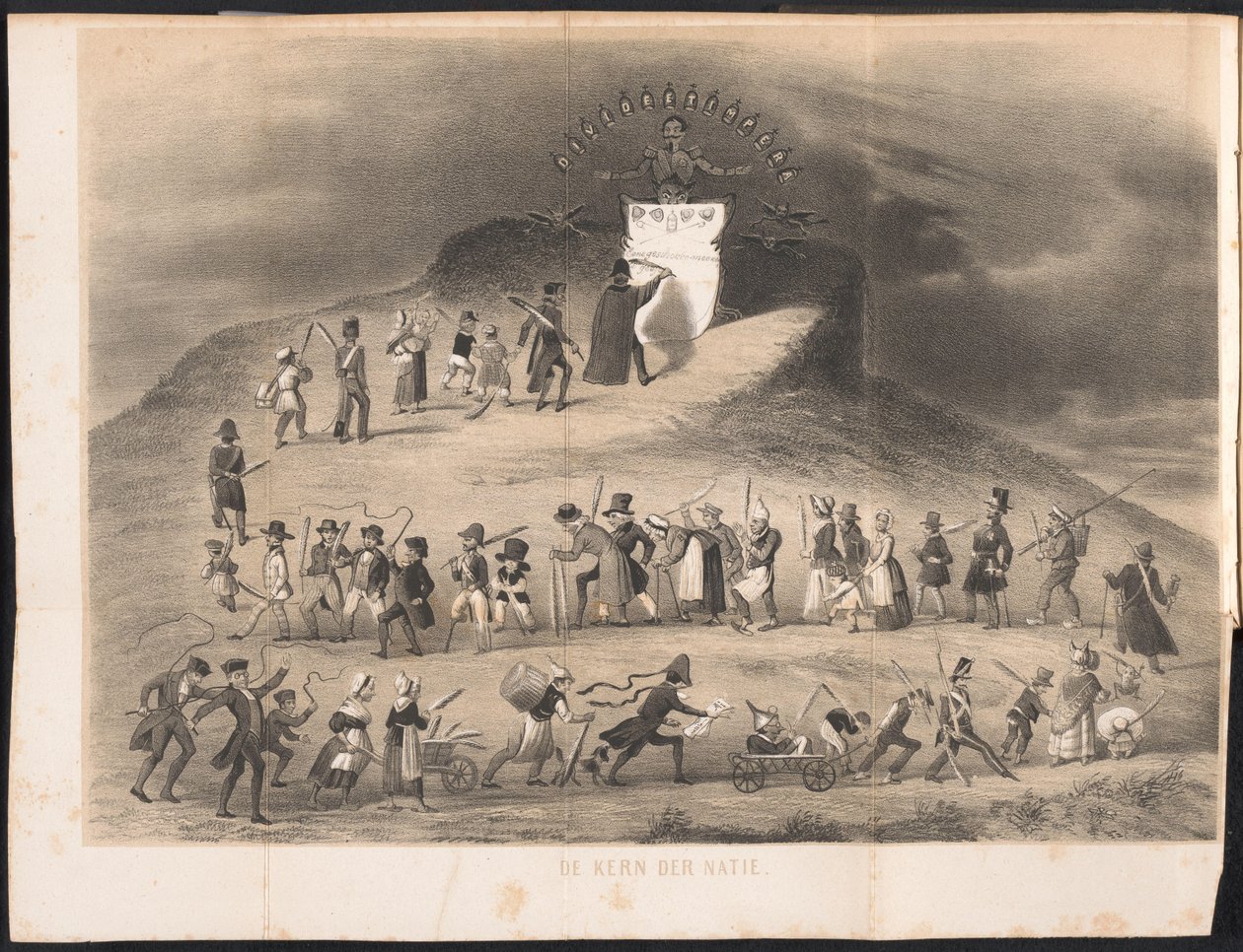 Karykatura w studenckim almanachu Lejdy, 1854 Rdzeń Narodu (tytuł na obiekcie) autorstwa Anonymous