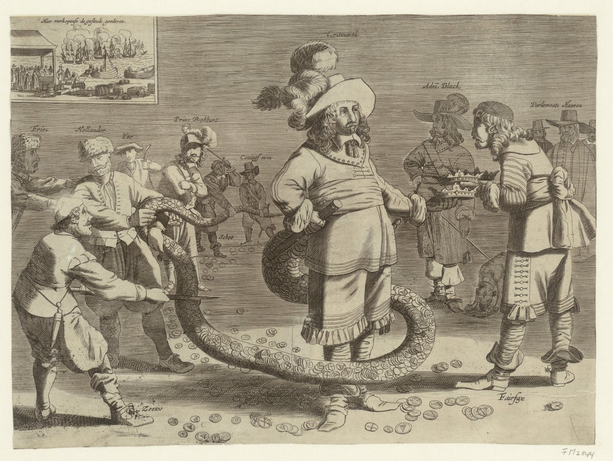 Kreskówka Cromwella jako ohydnego Tailmana, 1652 autorstwa Anonymous