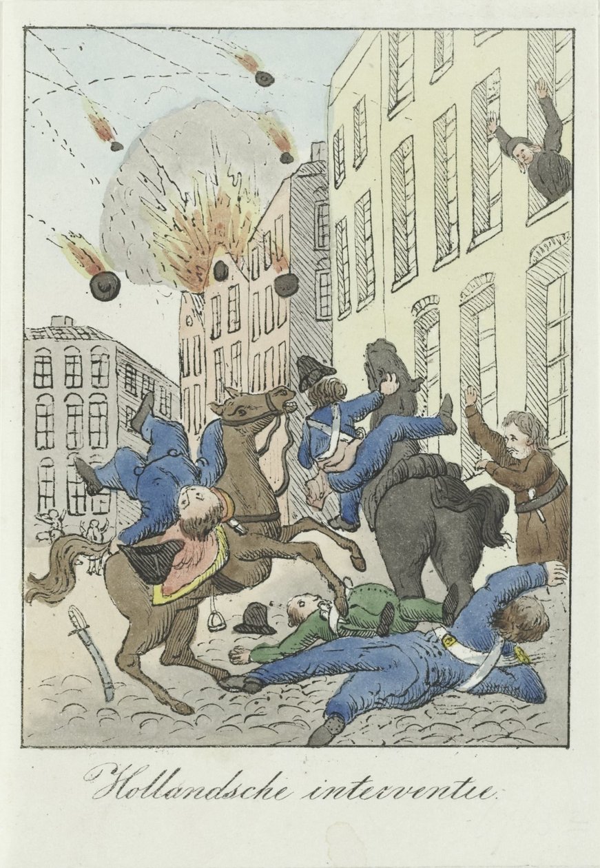 Karykatura holenderskiej interwencji, 1831 Interwencja holenderska (tytuł na obiekcie) autorstwa Anonymous