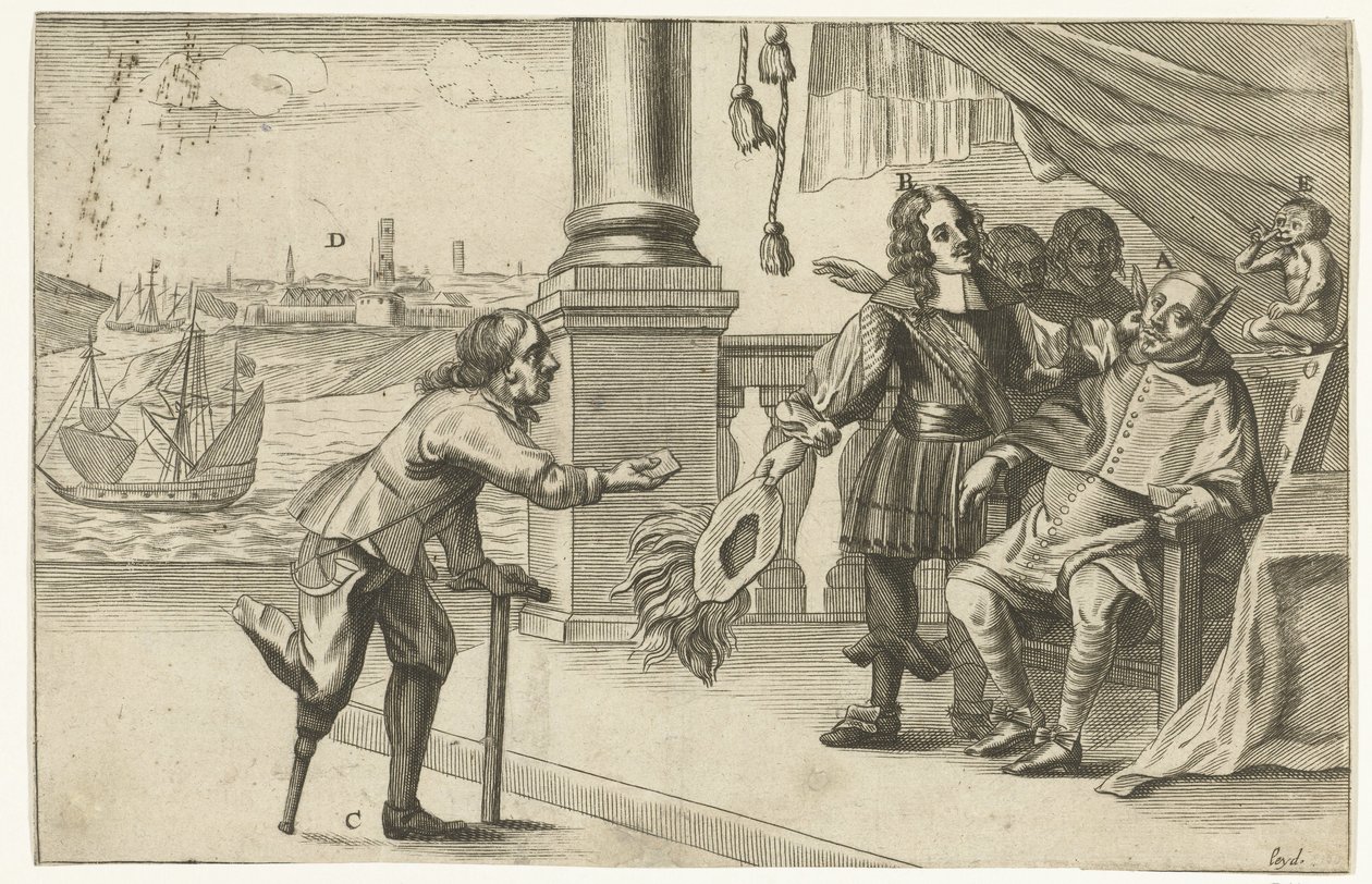 Karykatura nieudanego ataku na Ostendę, 1658 Dialog Ostendy (tytuł na obiekcie) autorstwa Anonymous