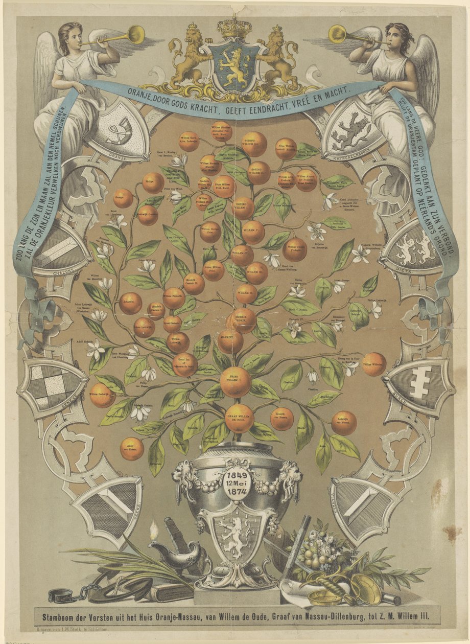 Drzewo genealogiczne Domu Orange-Nassau autorstwa Anonymous