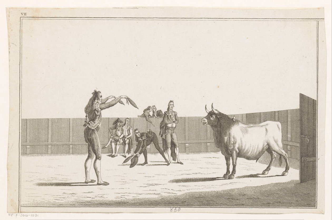 Torreador z banderillas Coleccion de las principales suertes de una corrida de toros (tytuł serii na obiekcie) Zbiór najważniejszych manewrów walki byków (tytuł serii) autorstwa Anonymous