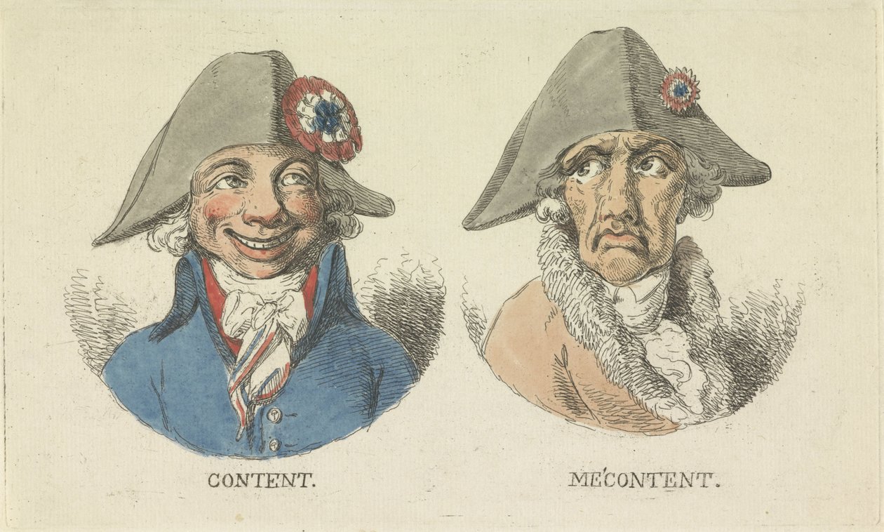 Zadowolony i niezadowolony, 1795 Treść / Me