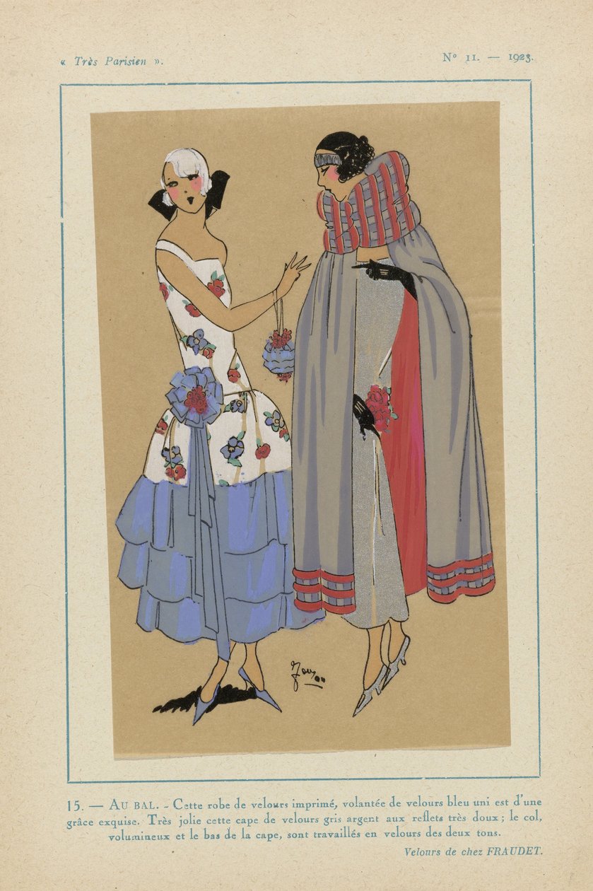 Bardzo paryski, 1923, nr 11:15. - AU BAL. - Ta aksamitna sukienka... autorstwa Anonymous
