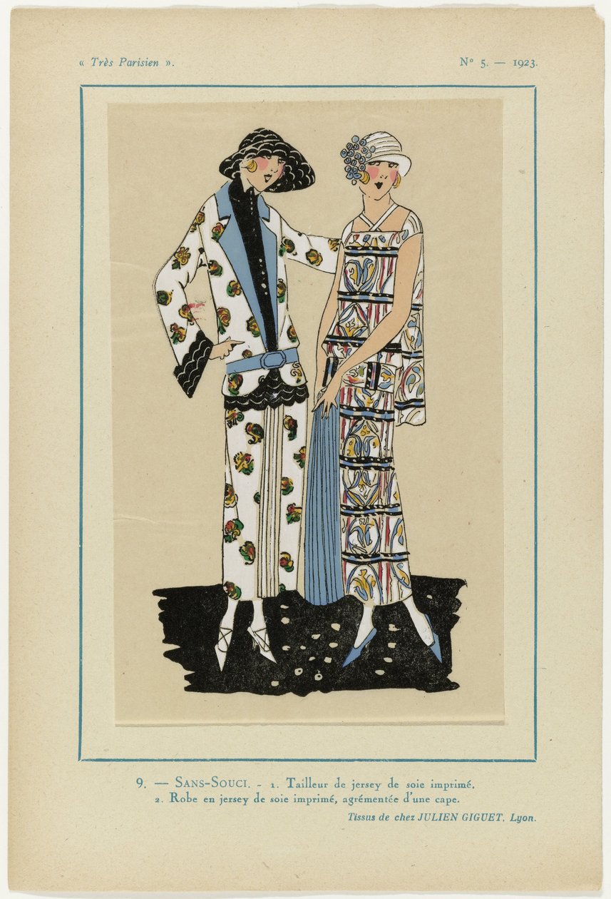 Bardzo paryski, 1923, nr 5: 9.- SANS-SOUCI. 1. Dżersejowy garnitur... autorstwa Anonymous