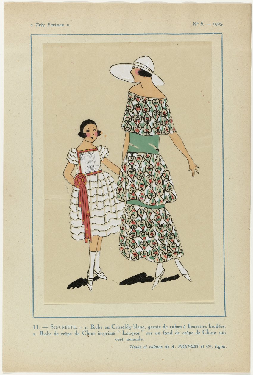 Bardzo paryski, 1923, nr 6: 11.-SOEURETTE. - 1. Biała sukienka Crisseldy... autorstwa Anonymous