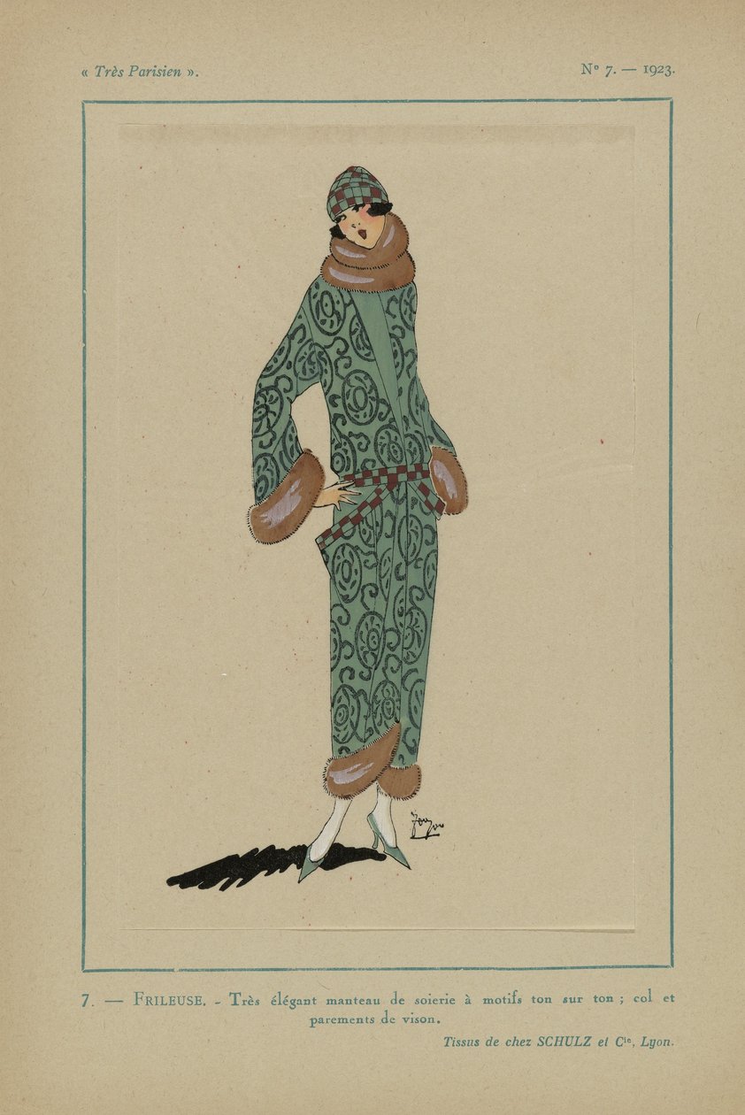 Bardzo paryski, 1923, nr 7:7. - FRILEUSE. - Bardzo elegancki płaszcz... autorstwa Anonymous