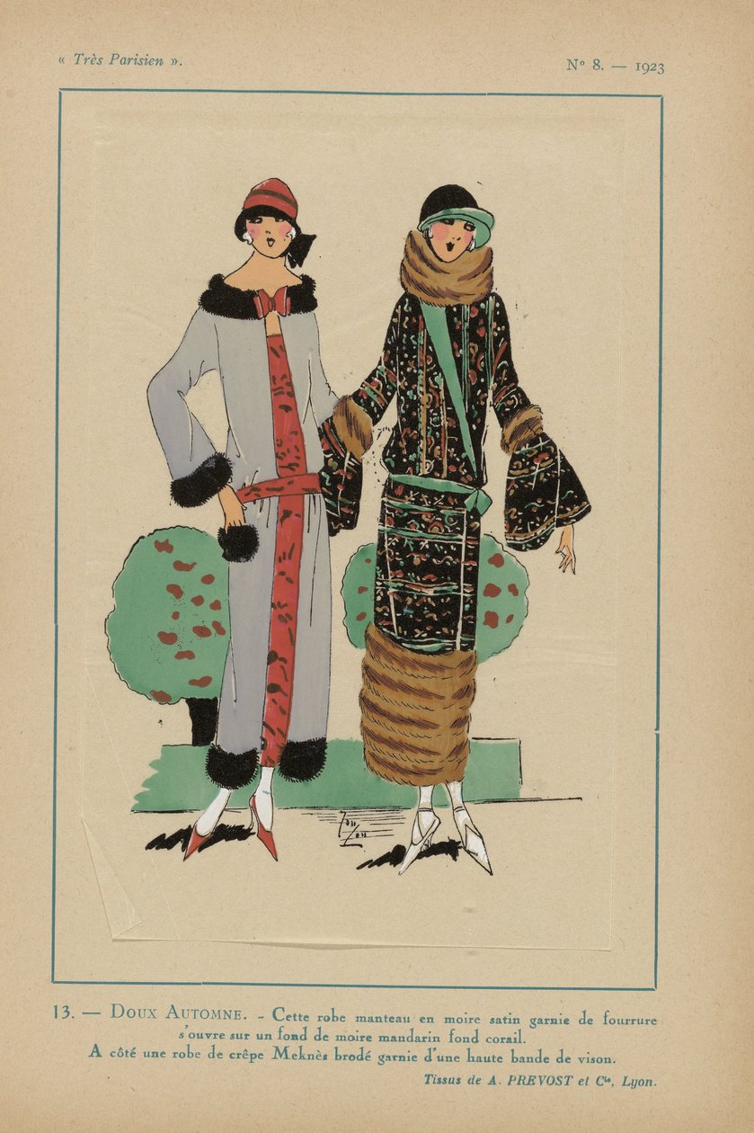 Bardzo paryski, 1923, nr 8: 13.- SŁODKA JESIEŃ. - Ta sukienka z płaszczem... autorstwa Anonymous